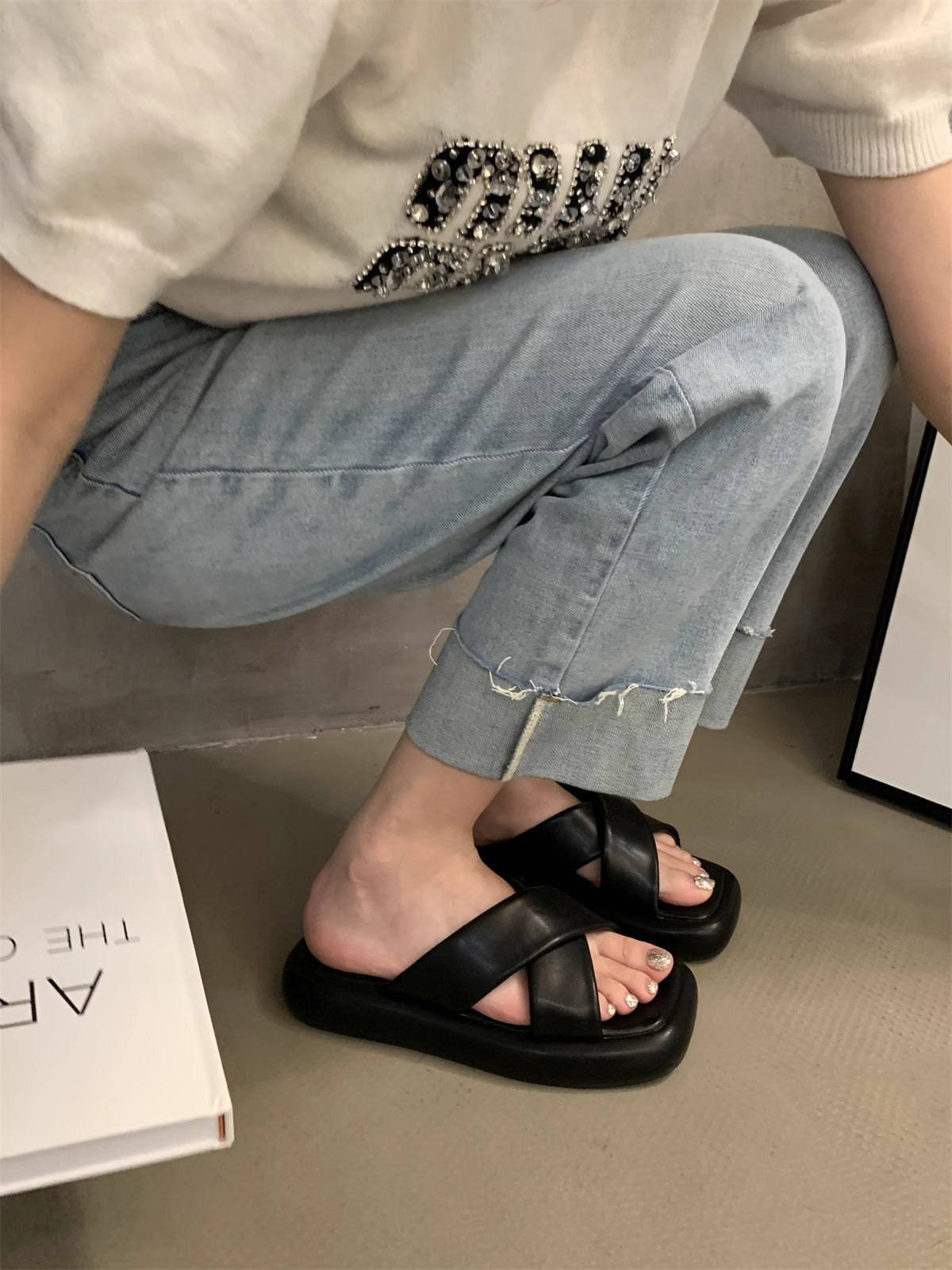 【2color】フラットクロスサンダル SS-000115