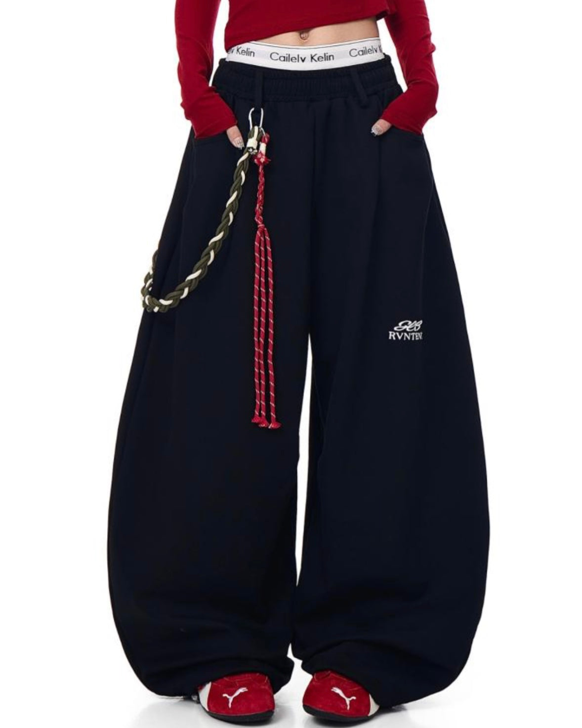 トレンド ストリート ワイドボトスウェットパンツ SS-000683