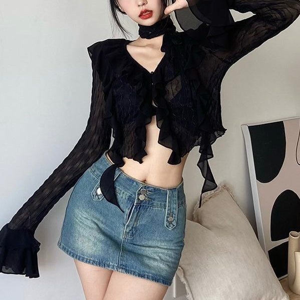 シースルーフリルブラウス SS-000627