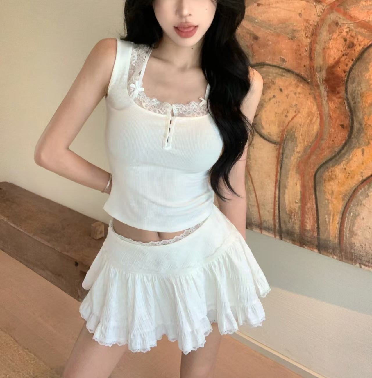 ガーリー リボンレース トップス SS-000384