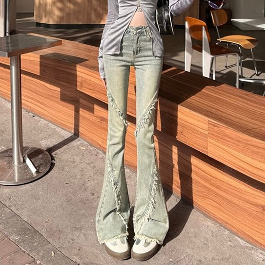 美脚効果 ハイウエスト フレアパンツ SS-000369