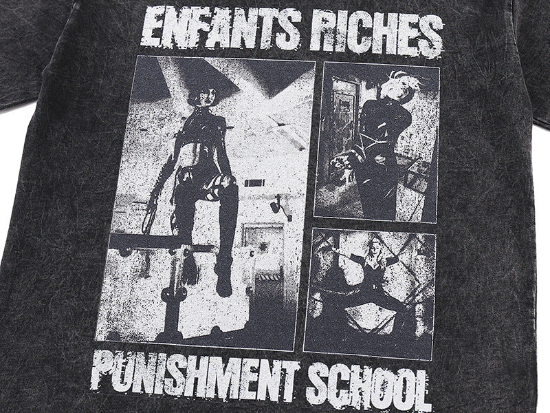 ユニセックス グランジTシャツ|ENFANTS RICHES×PUNISHMENT SCHOOLデザイン SS-000307