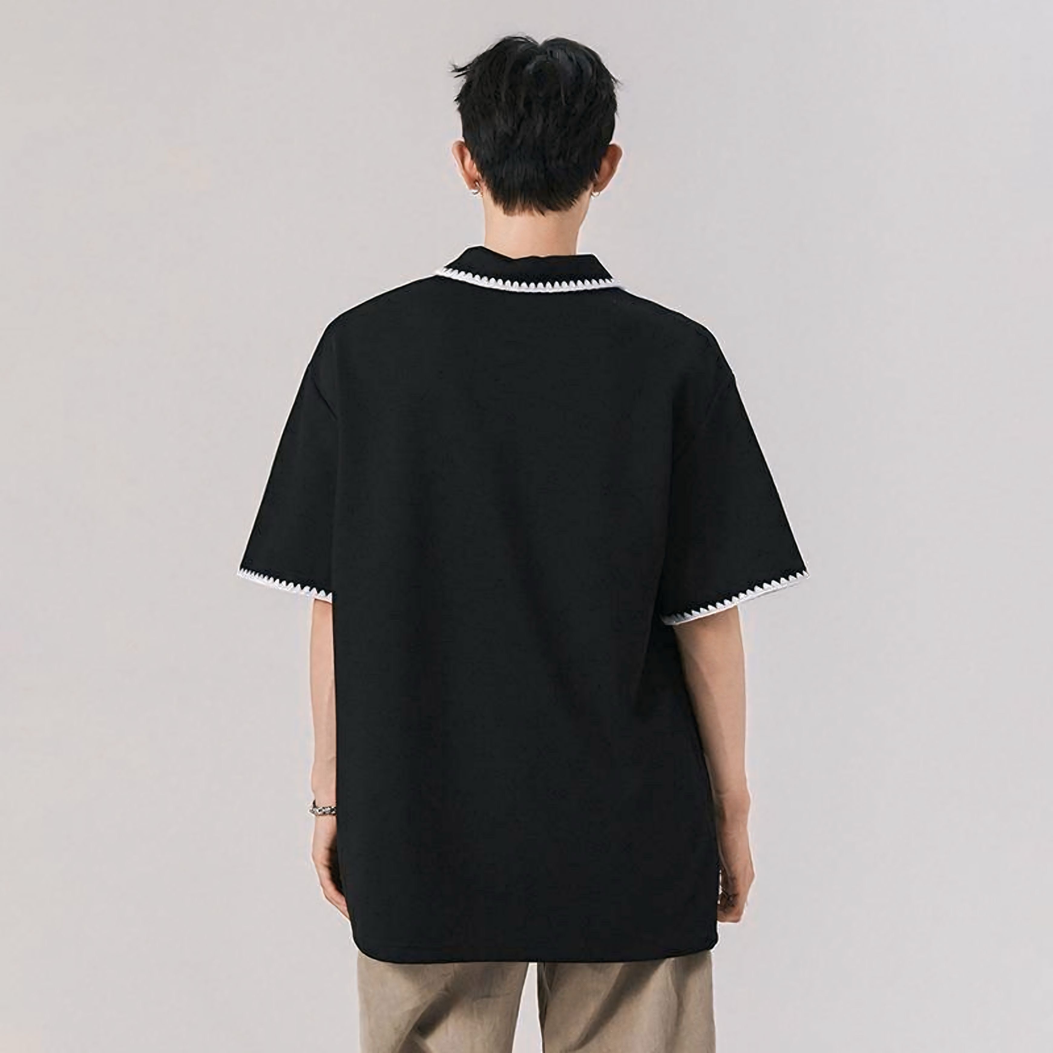 【2color】バイカラーステッチ入りオーバーポロ SS-000149