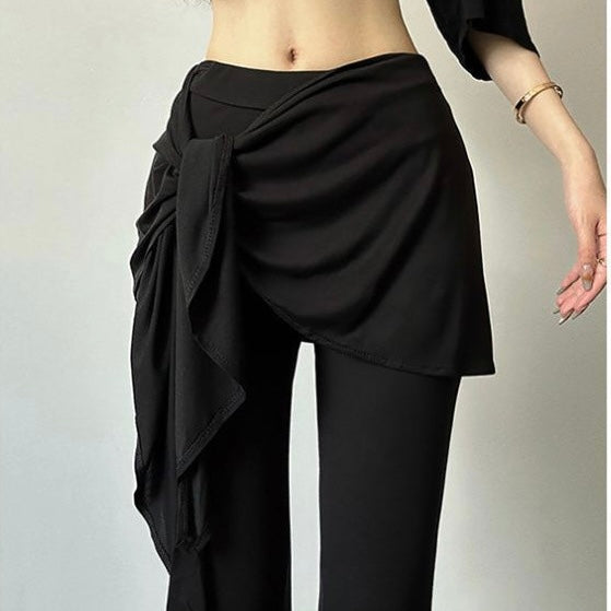 ドレープ巻きスカート風 フレアパンツ SS-000372