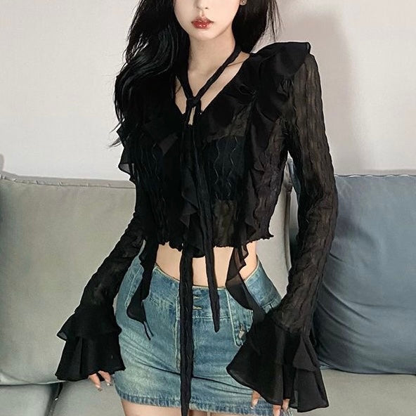 シースルーフリルブラウス SS-000627