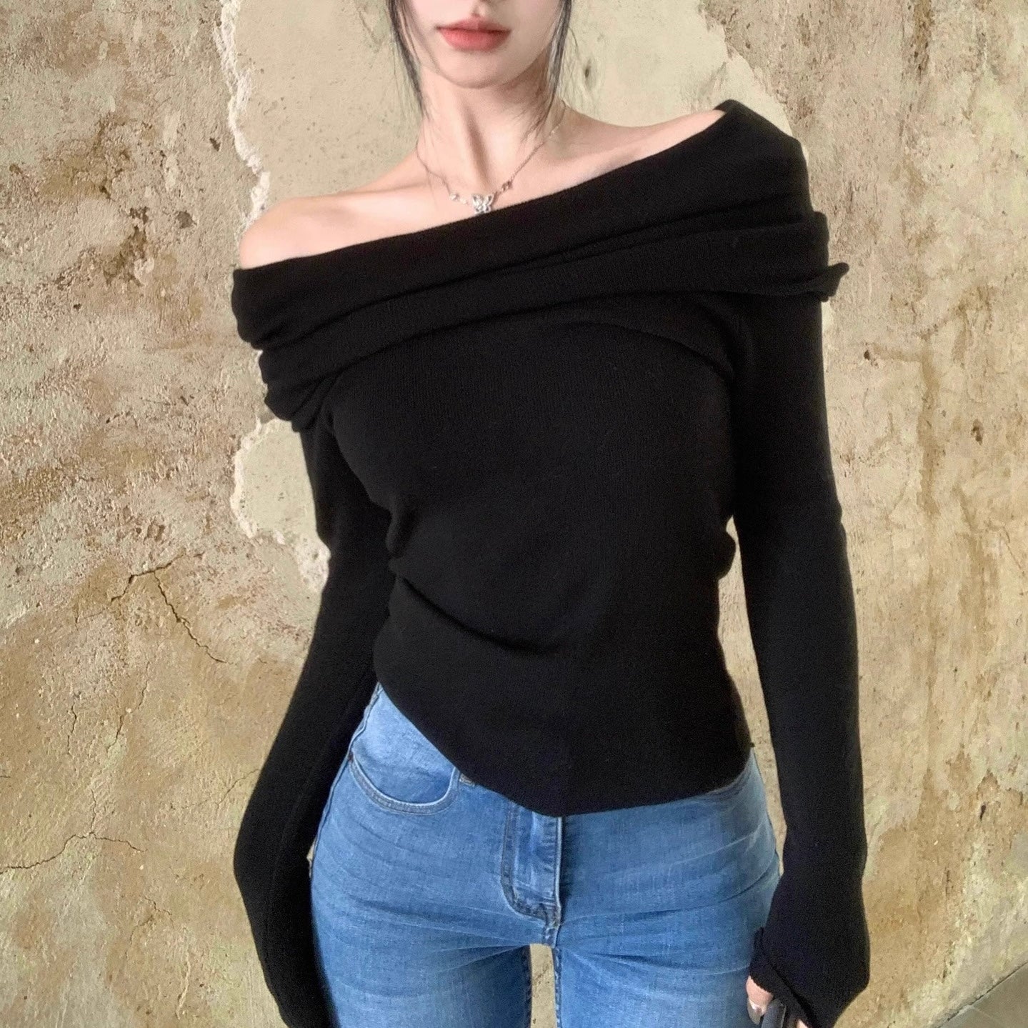 オフショルニットトップス SS-000625