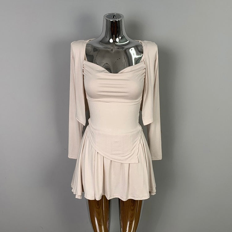 韓国風 カーディガンセット ワンピースSS-000359