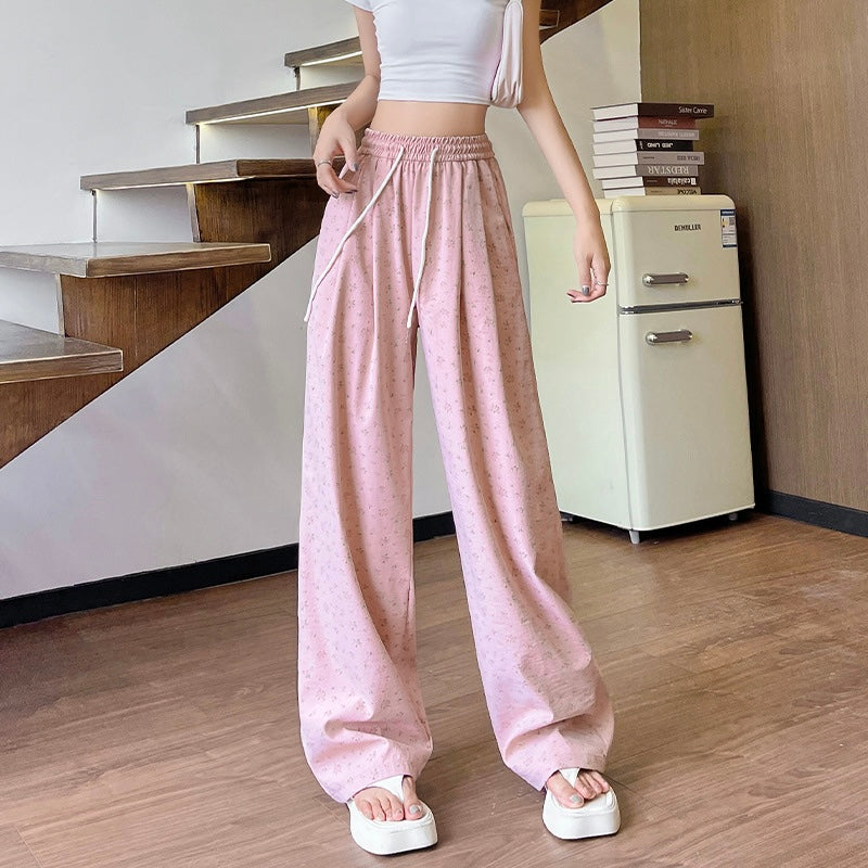 【3color】花柄ルーズパンツ ハイウエスト ゆったりリラックスパンツ SS-000226