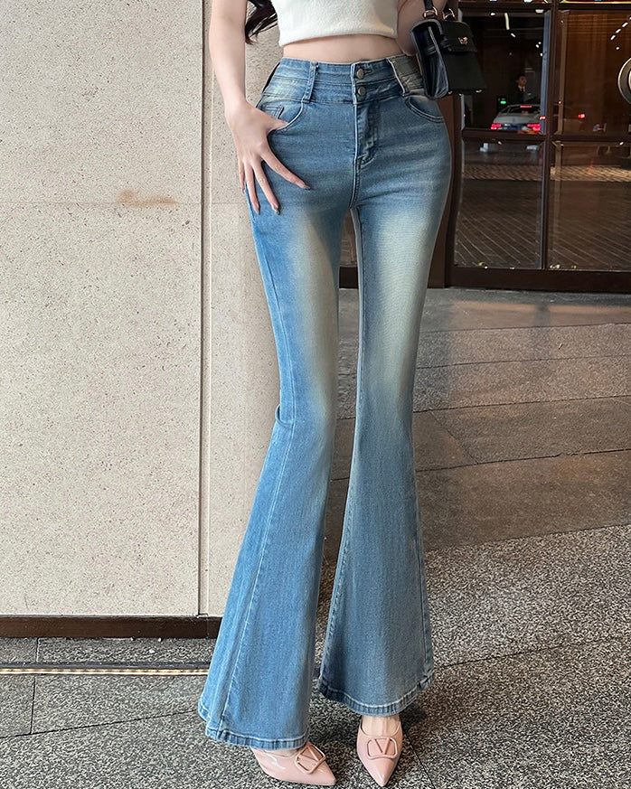【骨盤パッド入り】MOMO DENIM フレアデニムパンツ SS-000639