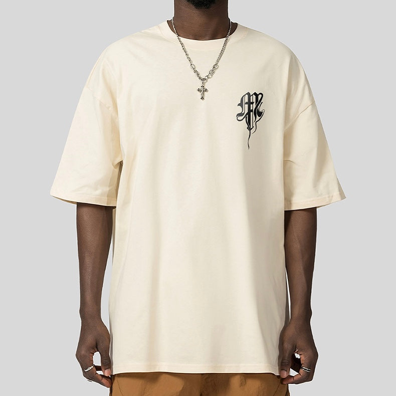 【4color】バックプリント ビッグロゴTシャツ ストリート系 オーバーサイズ SS-000340