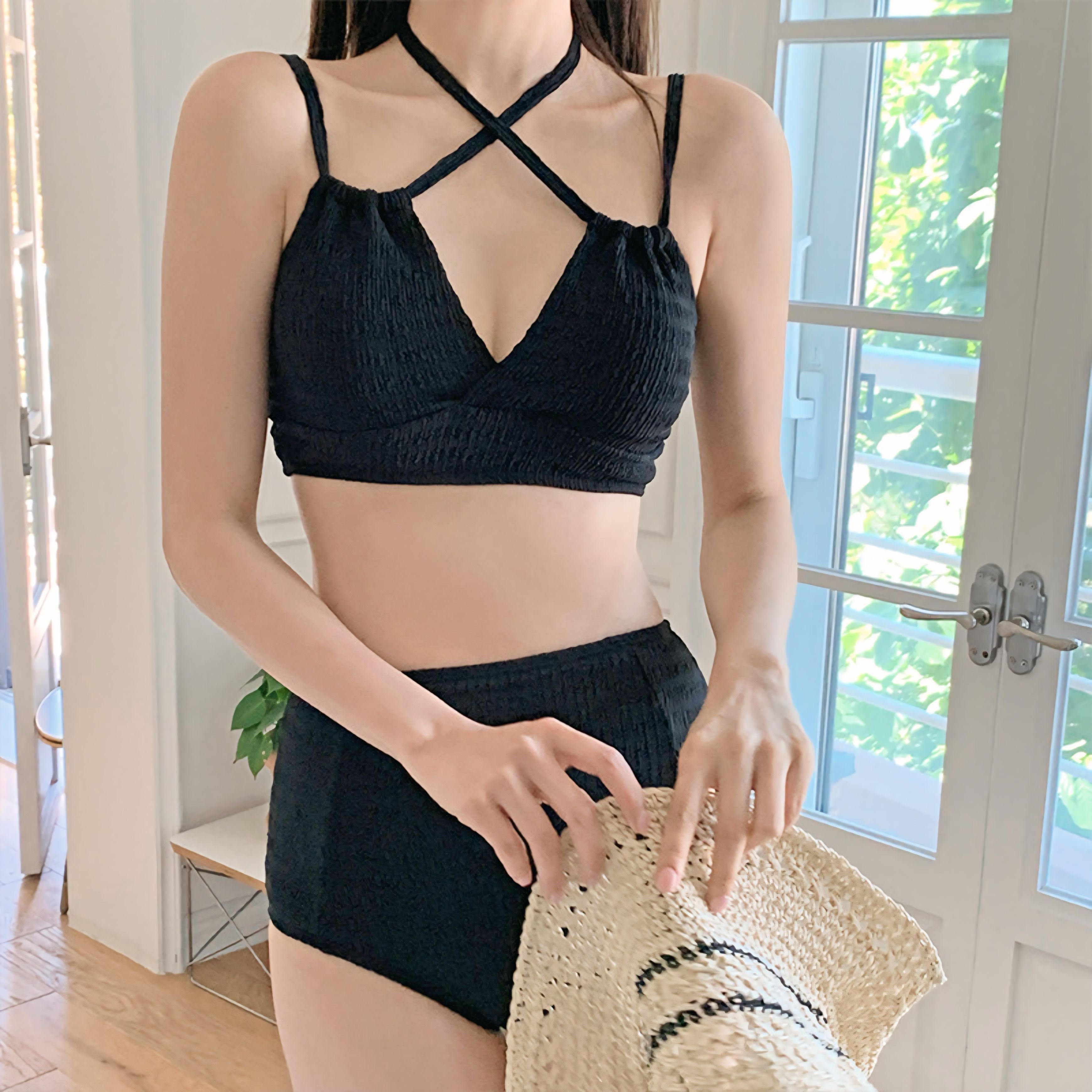 【2color】Waffle Knit Cross Bikini SS-000061
