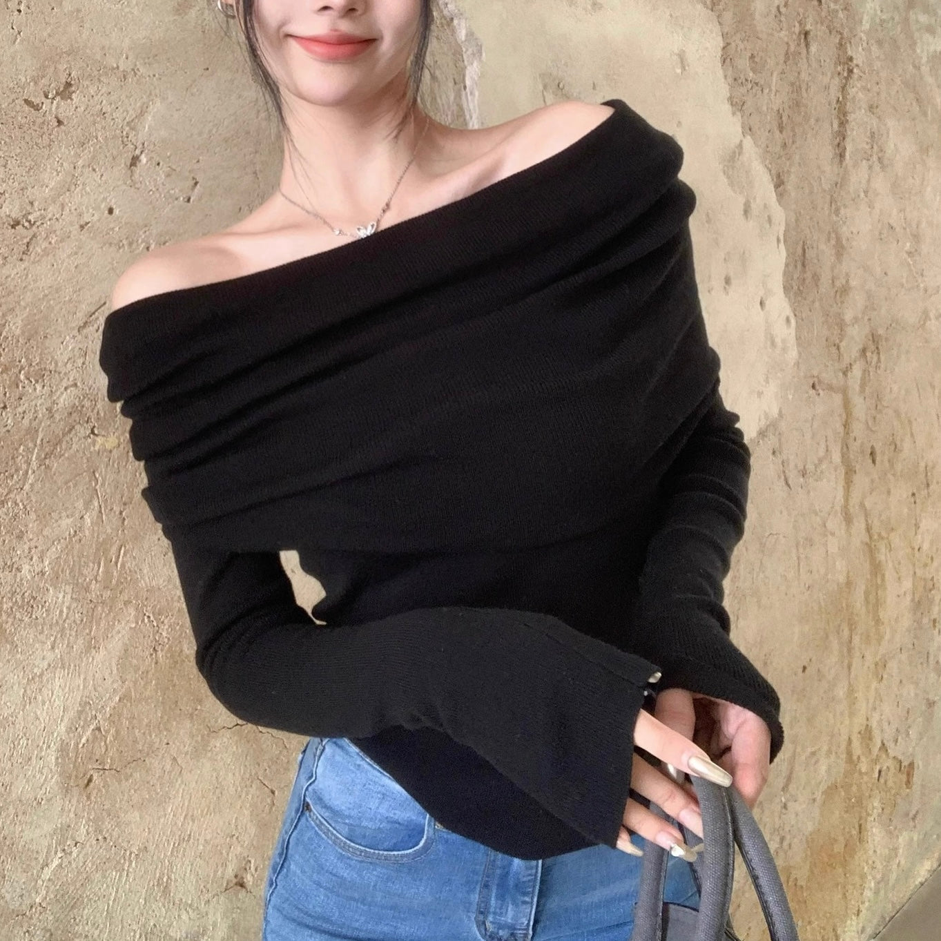 オフショルニットトップス SS-000625