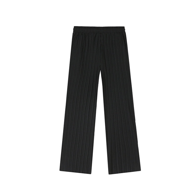 【2color】ストライプ柄 メンズリラックス プリーツパンツ SS-000167