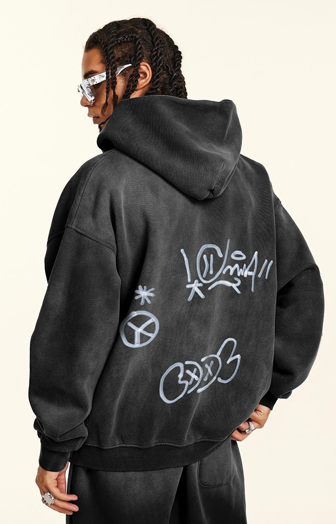 グラフィティアート風ジップパーカー SS-000731