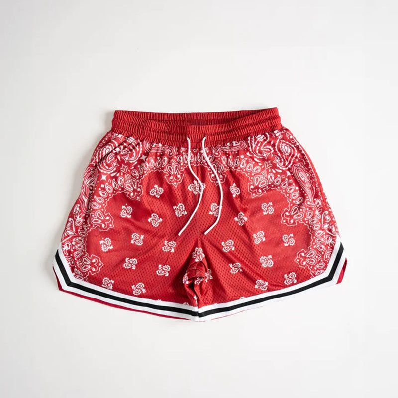 【4color】バンダナ柄 ショートパンツ ストリート系 メッシュ素材 SS-000323