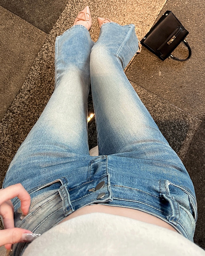 【骨盤パッド入り】MOMO DENIM フレアデニムパンツ SS-000639