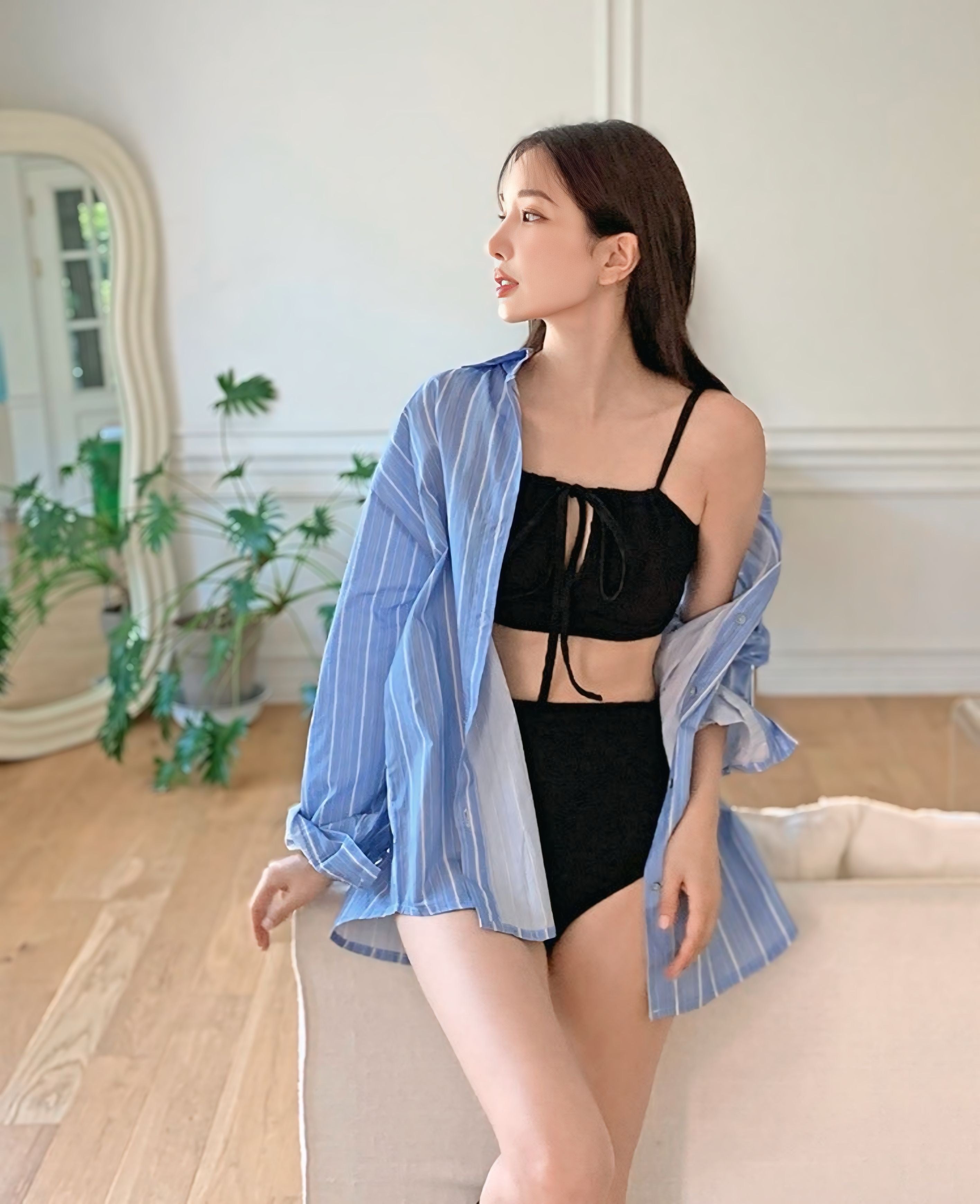 【2color】Waffle Knit Cross Bikini SS-000061