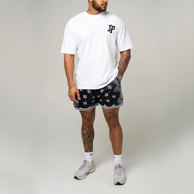 【4color】バンダナ柄 ショートパンツ ストリート系 メッシュ素材 SS-000323