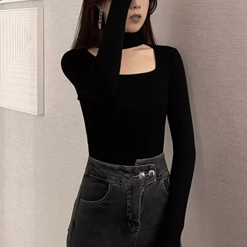 スクエアネックリブニットトップス SS-000623