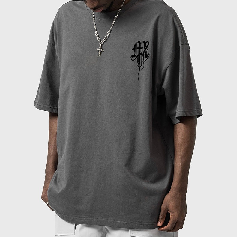 【4color】バックプリント ビッグロゴTシャツ ストリート系 オーバーサイズ SS-000340