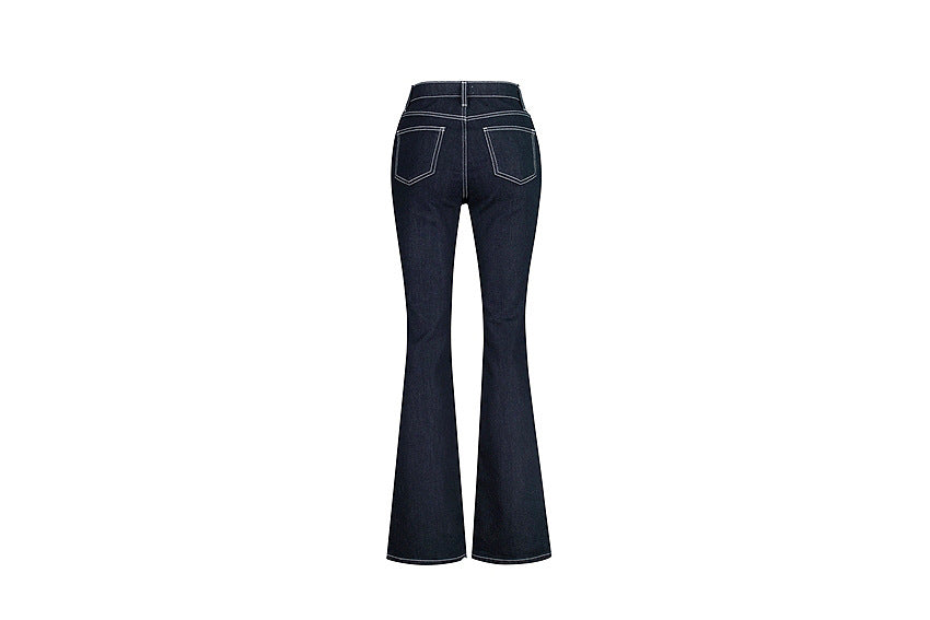 【骨盤パッド入り】MOMO DENIM スリムフレアジーンズ SS-000658