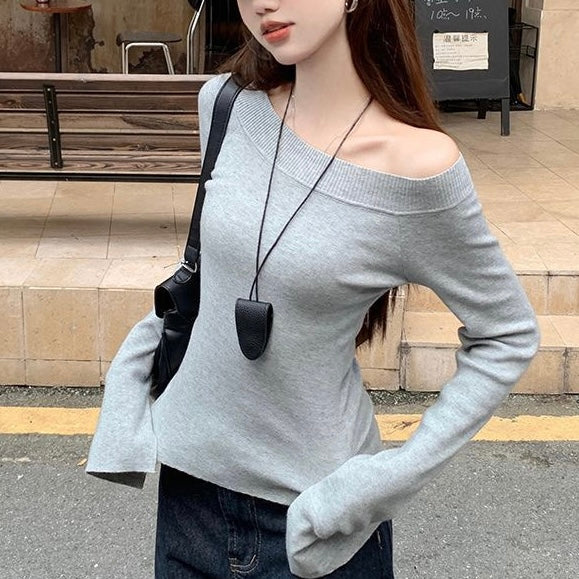 オフショルリブニットトップス SS-000570