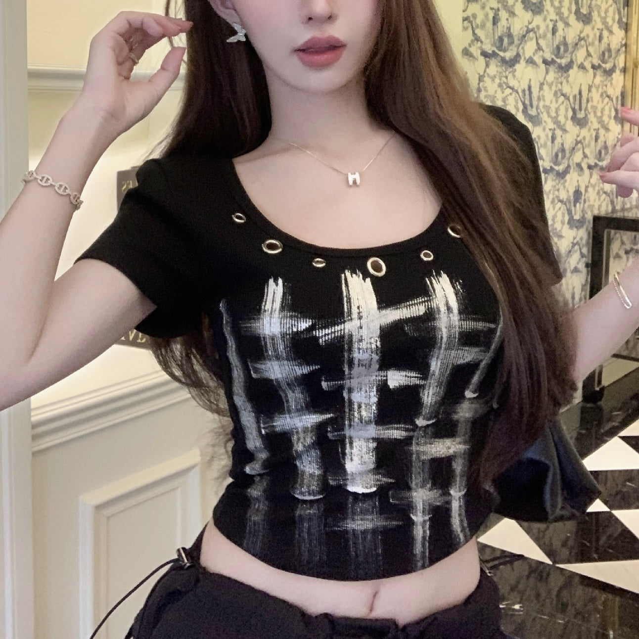 韓国風 ストリート風 Tシャツ SS-000391