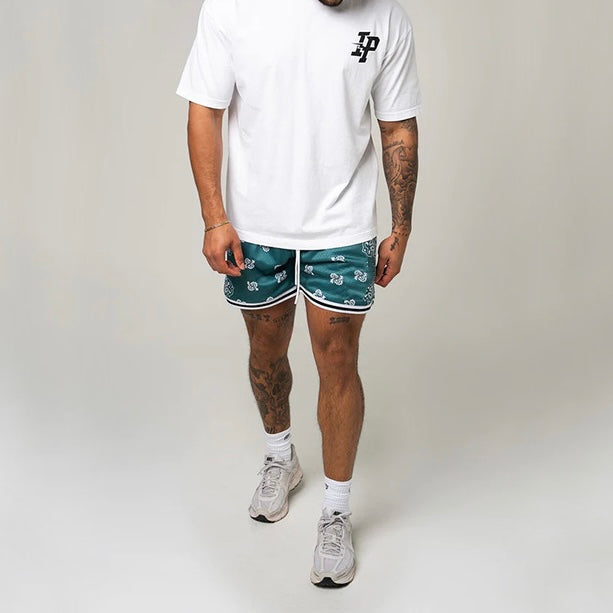 【4color】バンダナ柄 ショートパンツ ストリート系 メッシュ素材 SS-000323