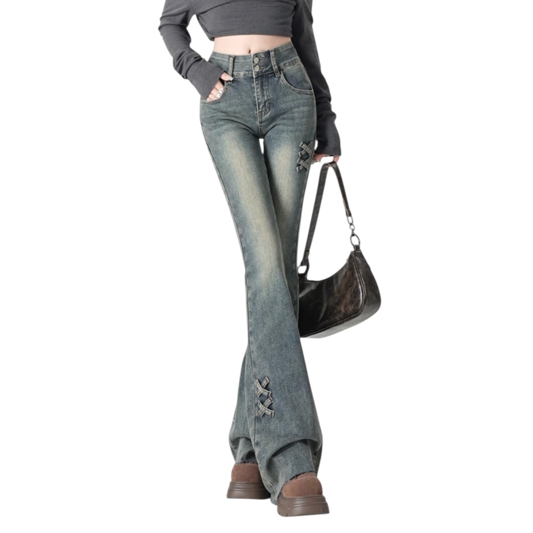 ダメージ フレアデニムパンツ SS-000362