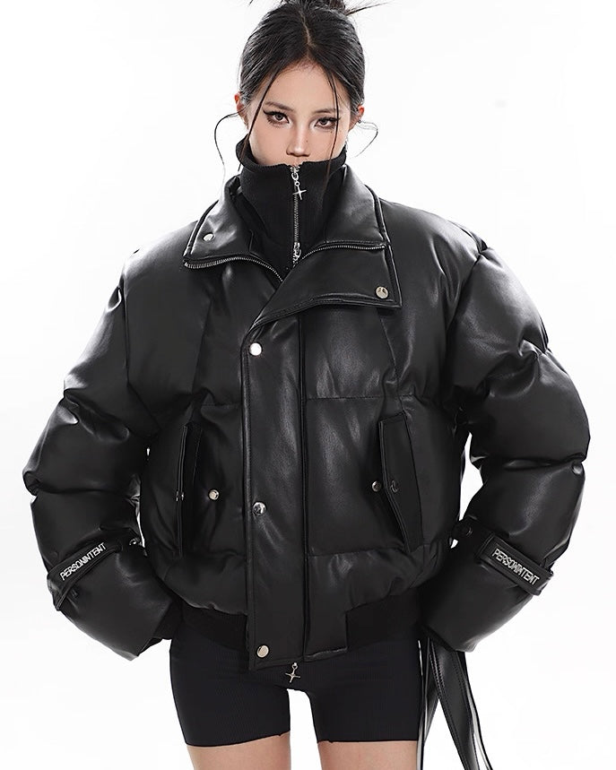 フェイクレザー ダウンジャケット SS-000725