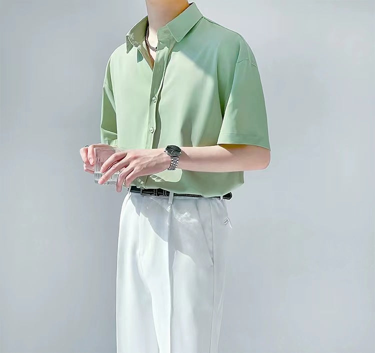 【5color】無地オープンカラーシャツ SS-000123