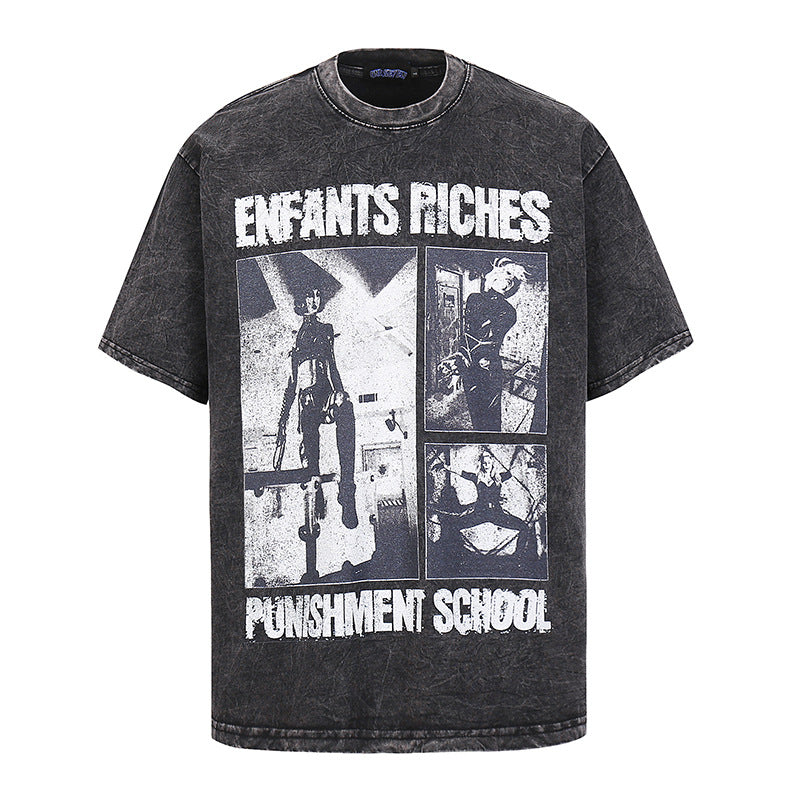 ユニセックス グランジTシャツ|ENFANTS RICHES×PUNISHMENT SCHOOLデザイン SS-000307