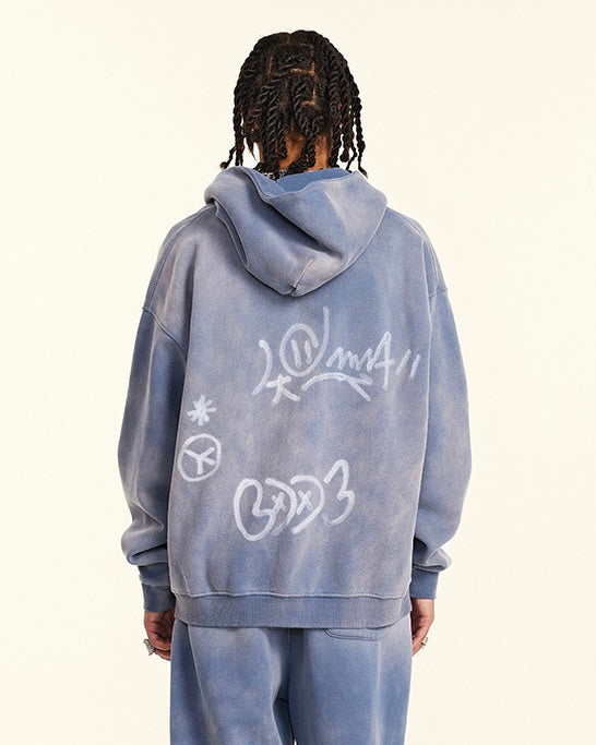 グラフィティアート風ジップパーカー SS-000731