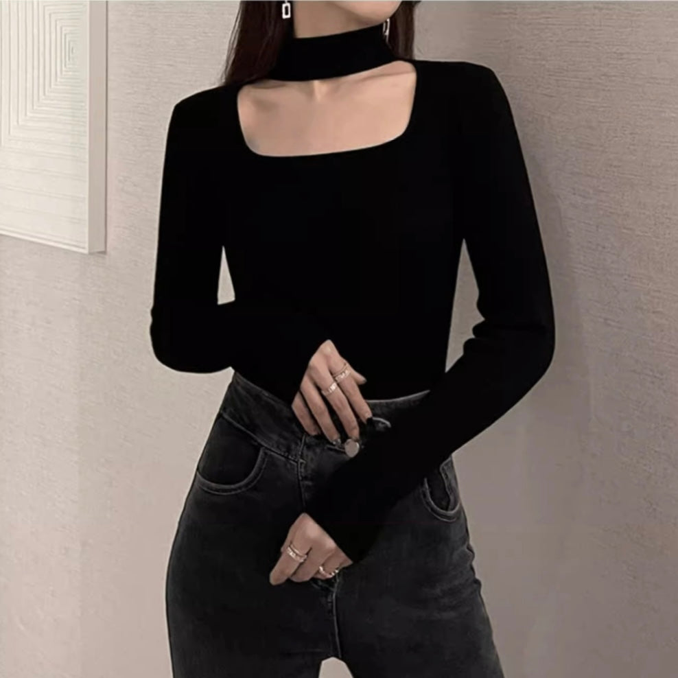 スクエアネックリブニットトップス SS-000623