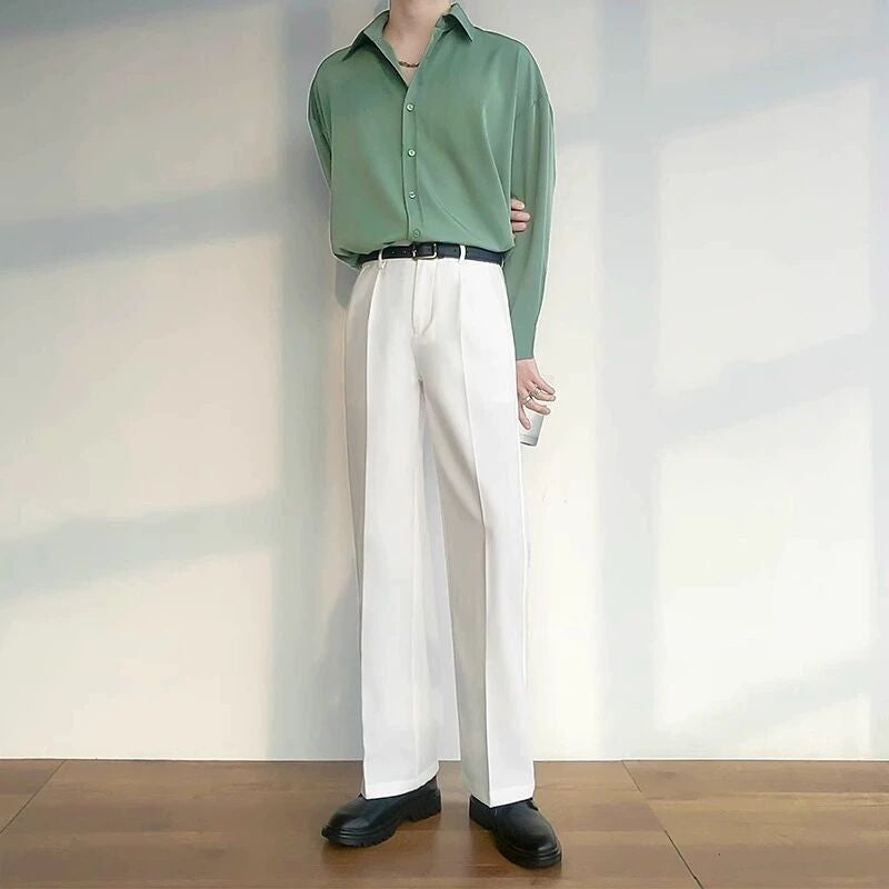 【4color】メンズ スラックス タックデザイン SS-000134