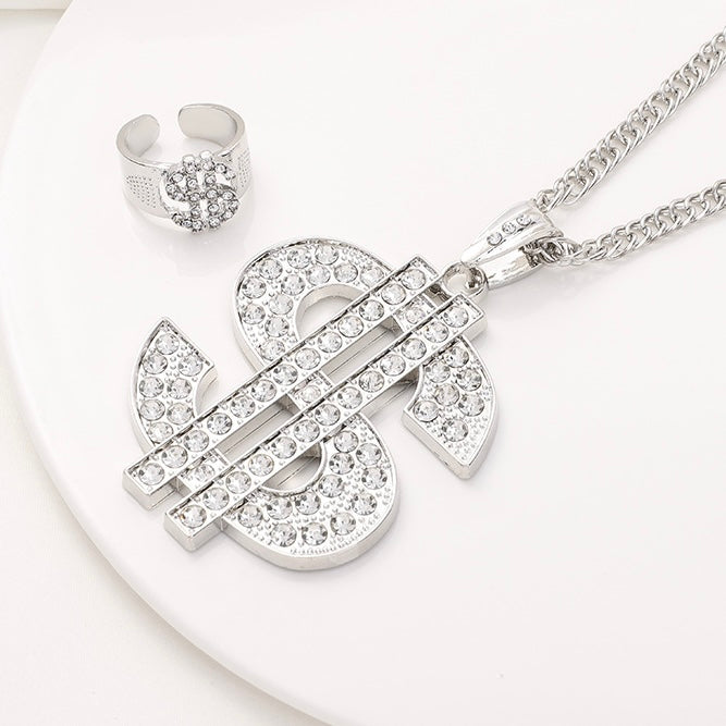 【2color】ドルマークネックレス ゴールド シルバー メンズ ストリート系 SS-000317