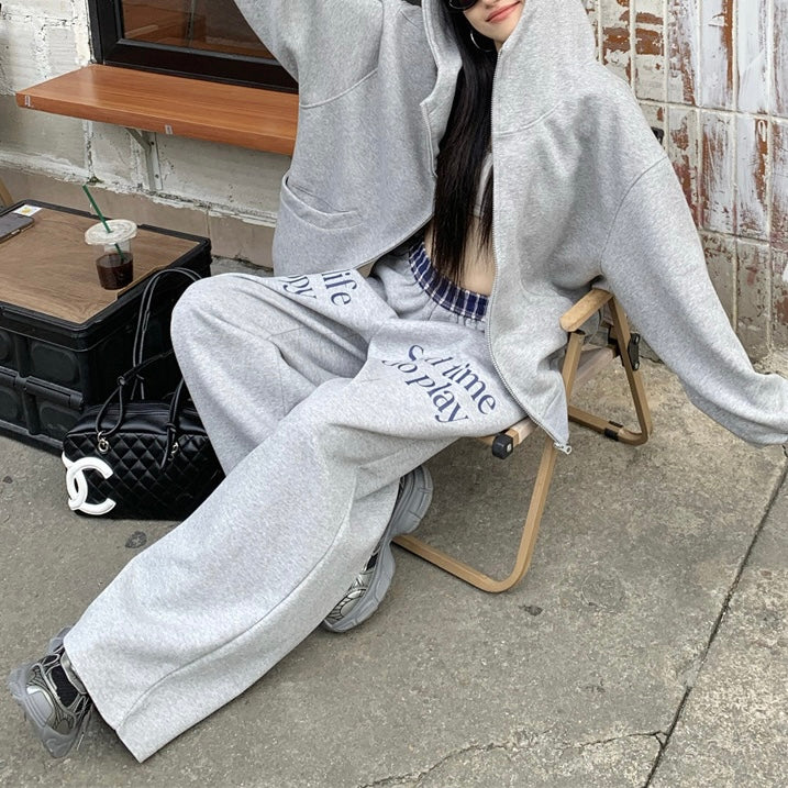 セットアップ オーバーサイズ グレー スウェット SS-000586
