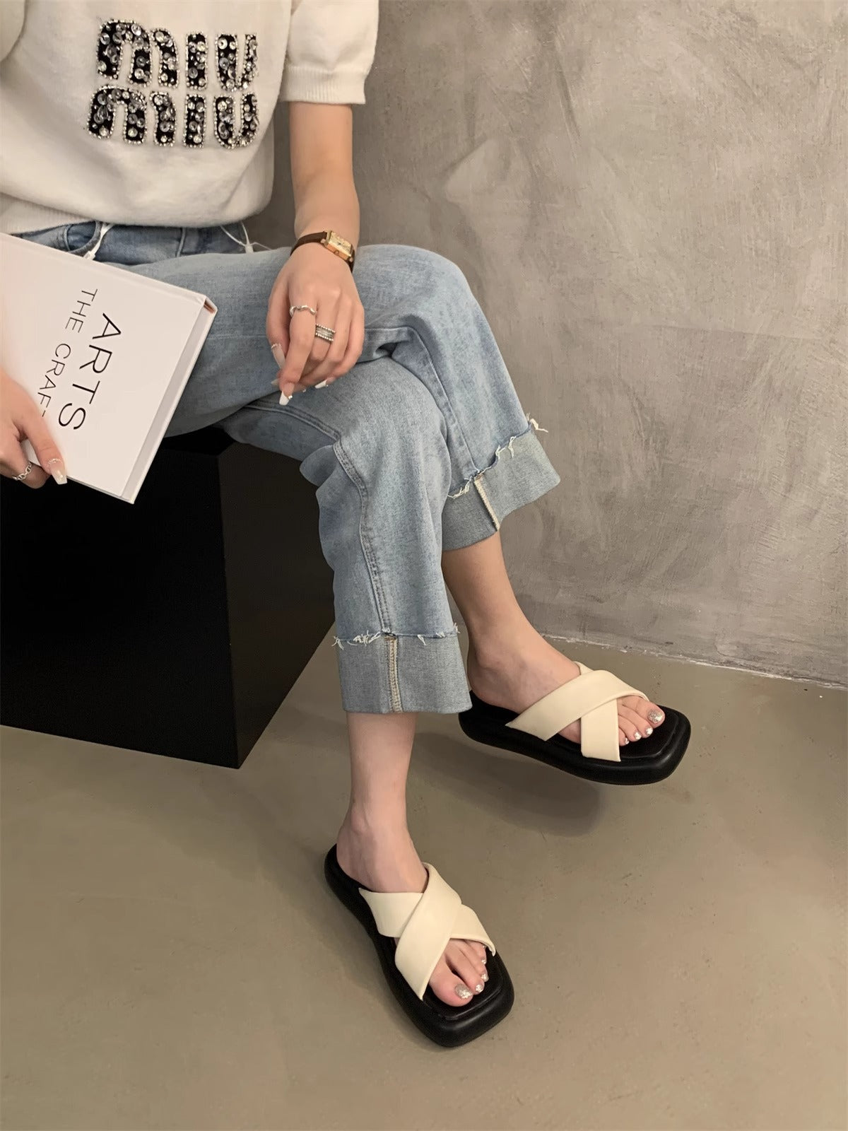 【2color】フラットクロスサンダル SS-000115