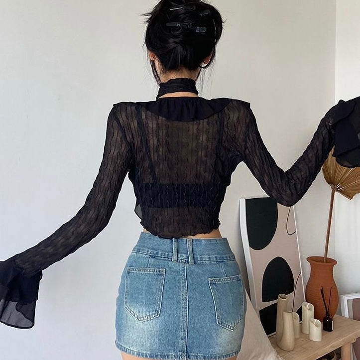 シースルーフリルブラウス SS-000627