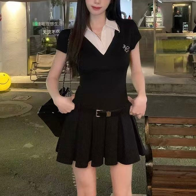 ベルト付き 半袖ワンピース SS-000402