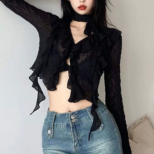 シースルーフリルブラウス SS-000627