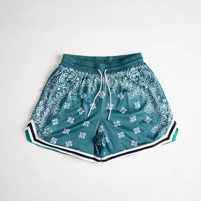 【4color】バンダナ柄 ショートパンツ ストリート系 メッシュ素材 SS-000323
