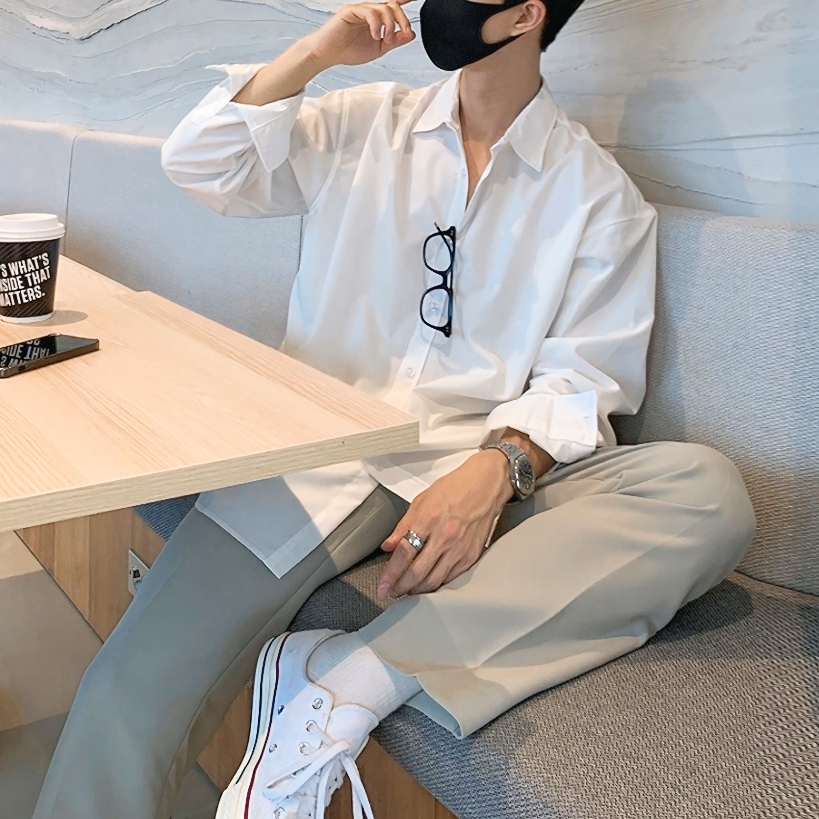 【3color】モノトーンベーシックシャツSS-000150