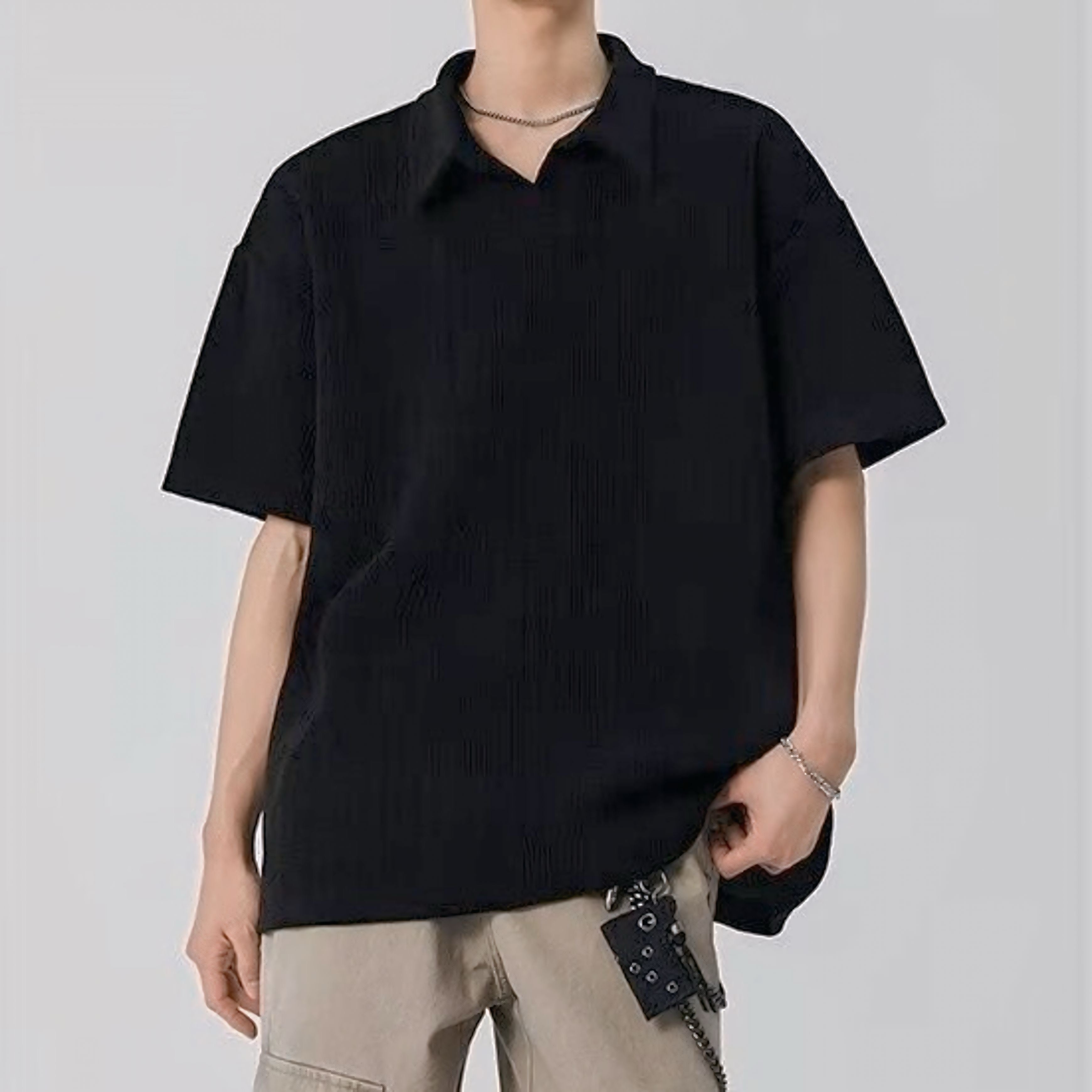 【3color】ジグザグ編み サマーニットポロ SS-000147