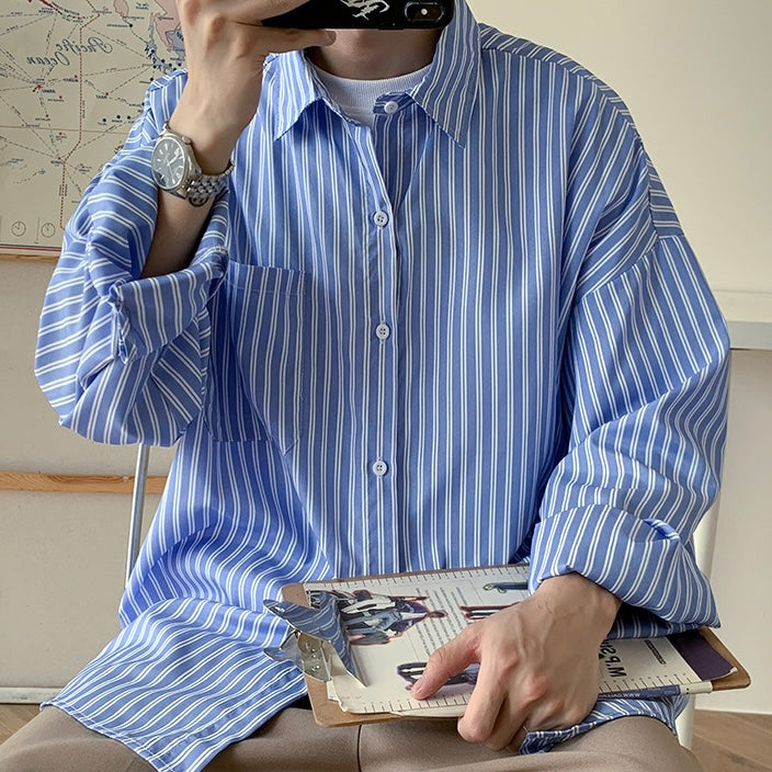 【3color】着回し抜群ワイドストライプシャツ SS-000121