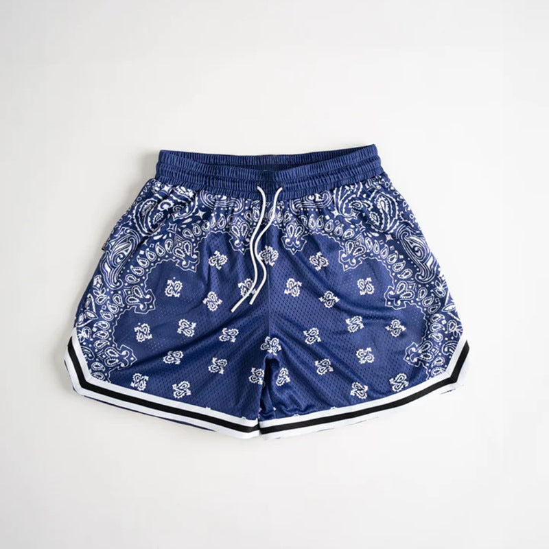 【4color】バンダナ柄 ショートパンツ ストリート系 メッシュ素材 SS-000323