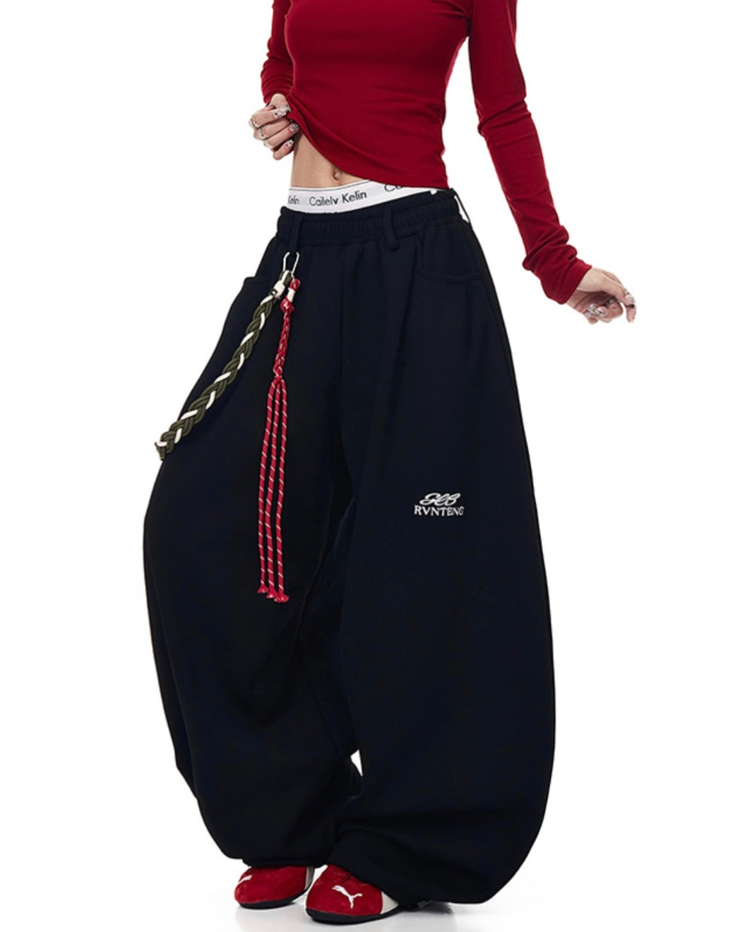 トレンド ストリート ワイドボトスウェットパンツ SS-000683