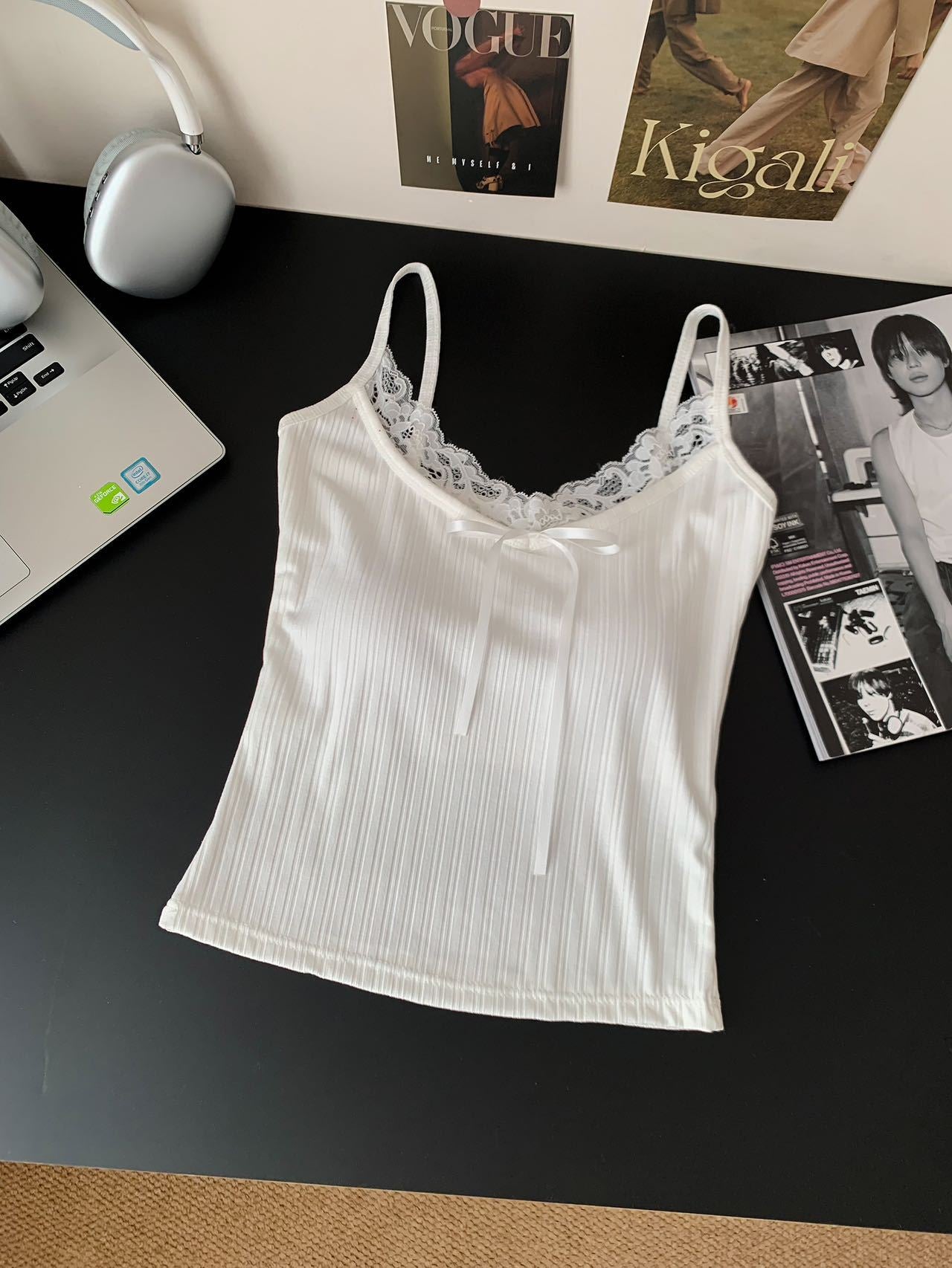 レースリボン キャミソール タンクトップ SS-000355