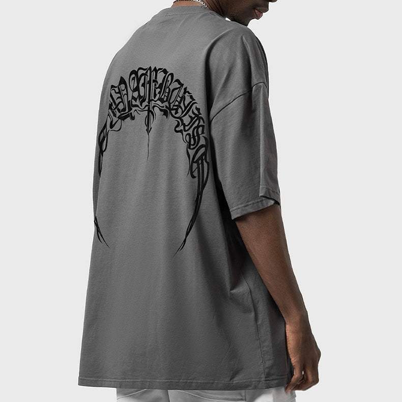 【4color】バックプリント ビッグロゴTシャツ ストリート系 オーバーサイズ SS-000340