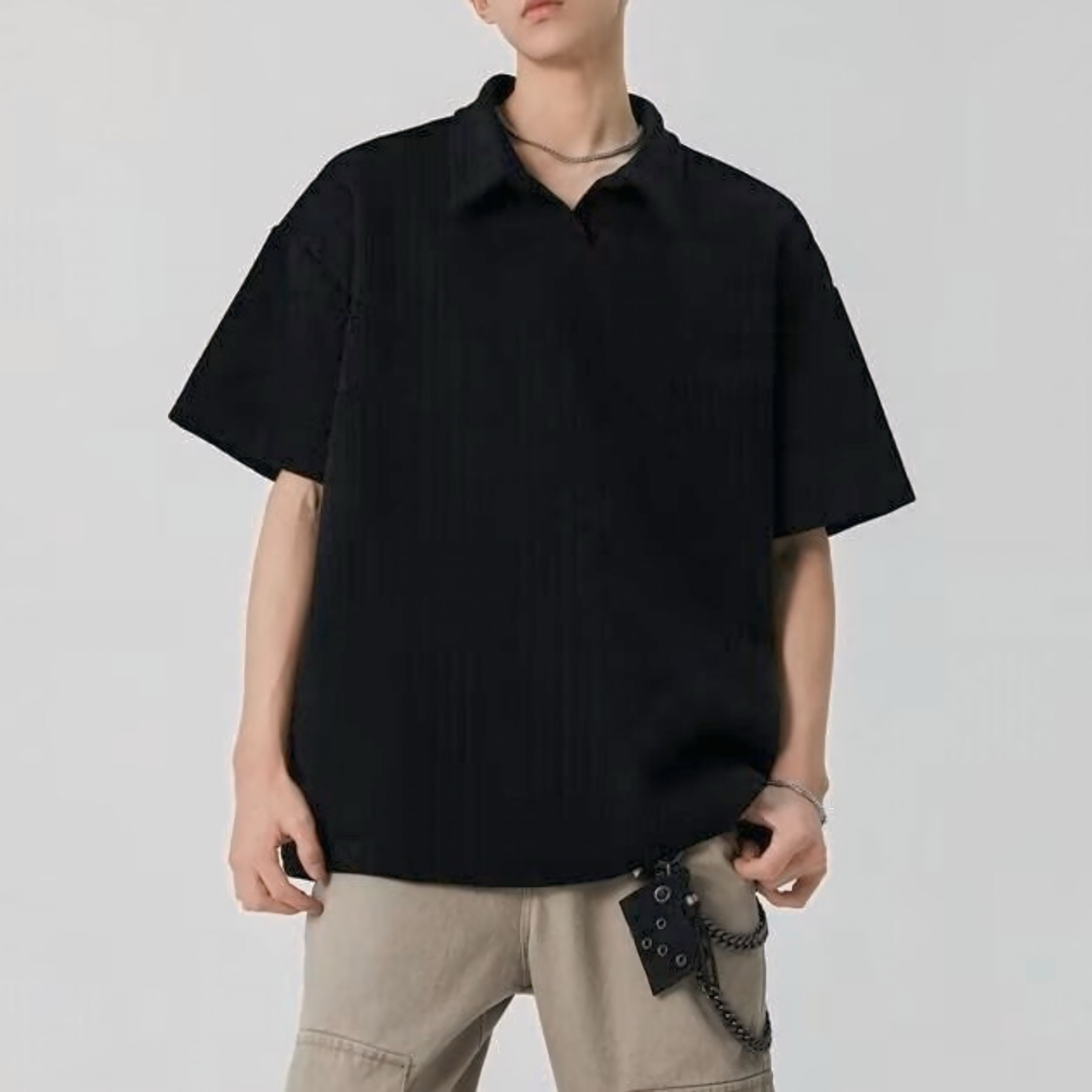 【3color】ジグザグ編み サマーニットポロ SS-000147